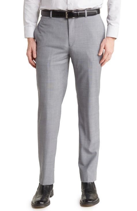 Pantalón de traje elástico slim gris medio