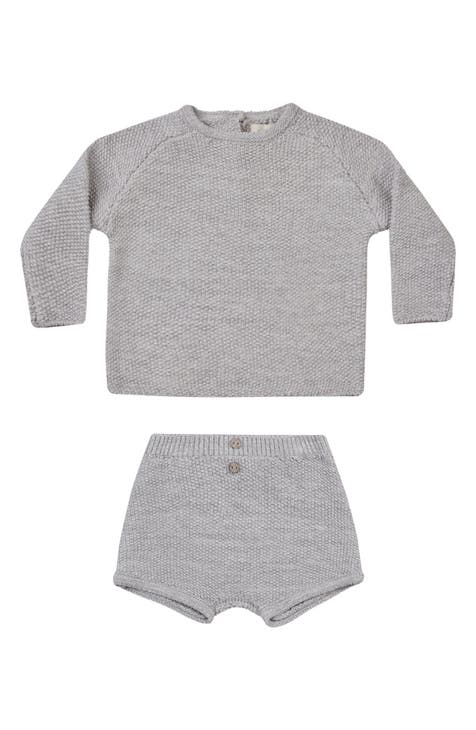 Conjunto de suéter y pantalones cortos de punto de algodón orgánico (bebé)