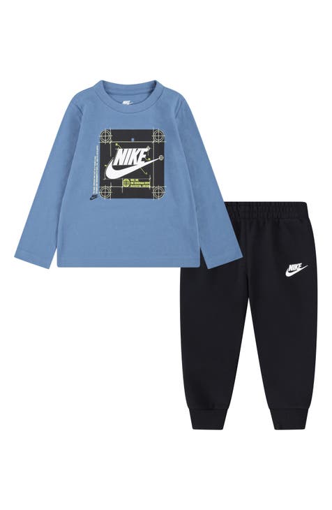 Conjunto de camiseta y joggers con estampado de insignia del Club de ropa deportiva para niños pequeños (niños pequeños y niños pequeños)