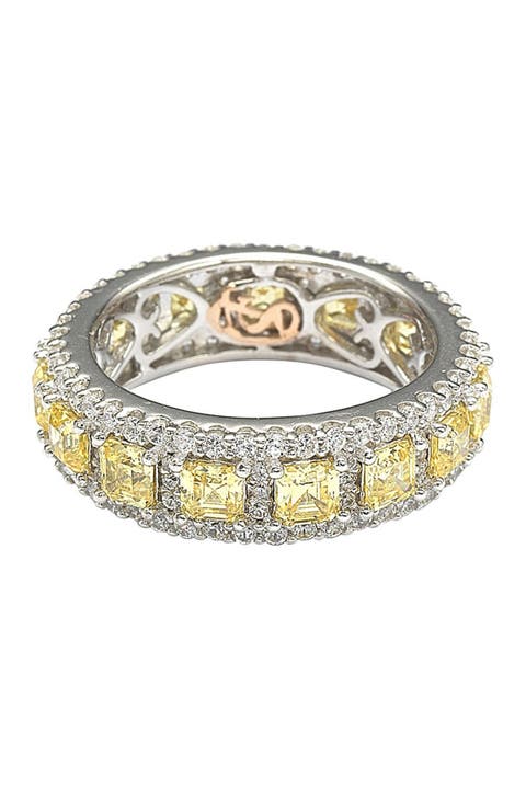 Anillo de plata de ley Asscher CZ Eternity Band