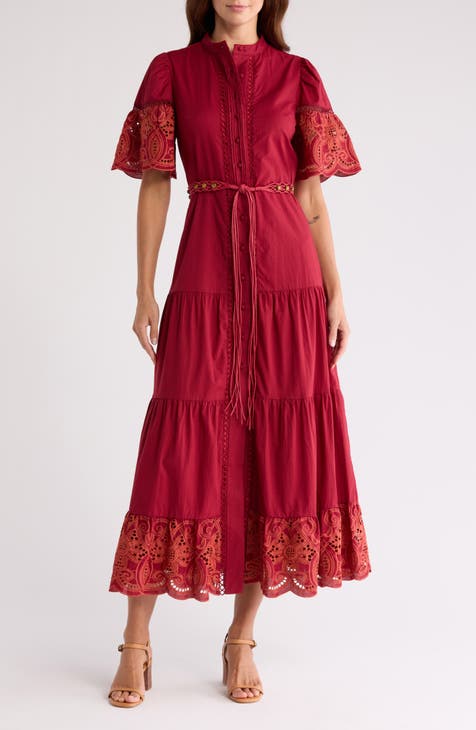 Vestido largo bordado Southampton