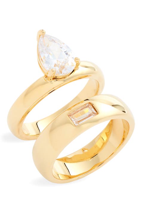 Juego de 2 anillos Demi Fine de circonita cúbica