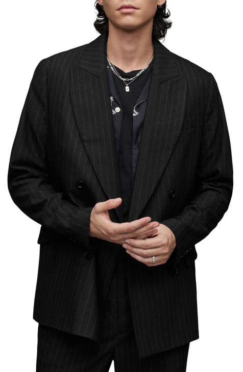 Blazer cruzado a rayas azules