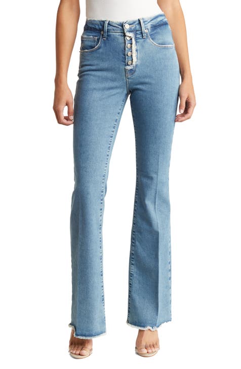 Vaqueros Good Flare con dobladillo crudo (Azul 670) (Tallas regular y grande)