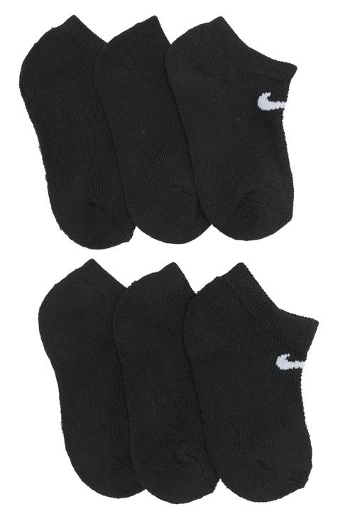 Pack de 6 calcetines activos con cojín de malla No-Show para niños (niño grande)