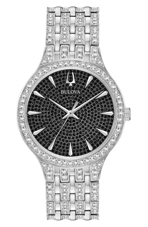 Reloj de pulsera de cuarzo con pavé de cristal de Swarovski, 40 mm