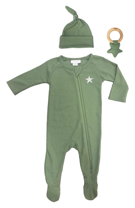 Juego de gorro de gofre y footie (bebé)