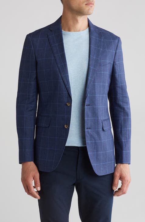 Abrigo deportivo Windowpane de lino y algodón