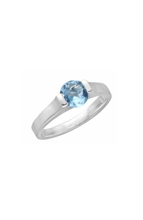 Anillo Flotante Topacio Azul