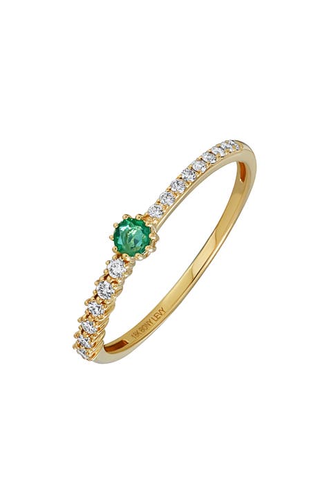 Anillo apilable de esmeraldas y diamantes El Mar - 0,15 ct (Exclusivo Nordstrom)