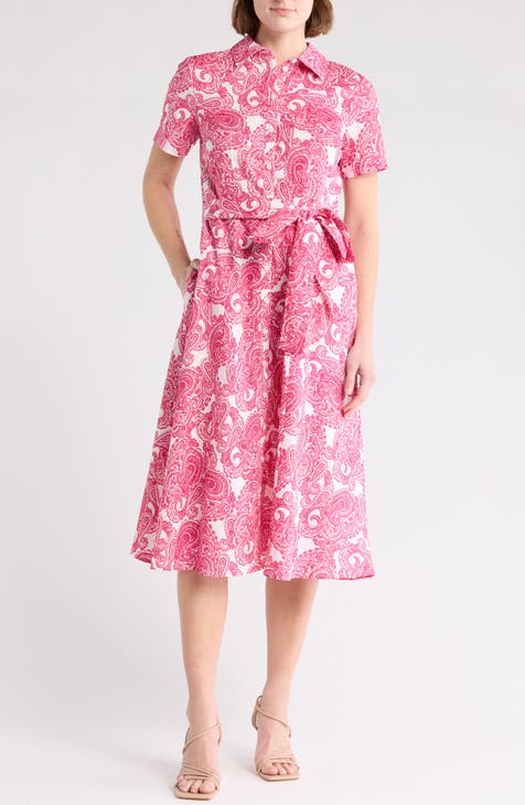 Vestido camisero midi de algodón paisley