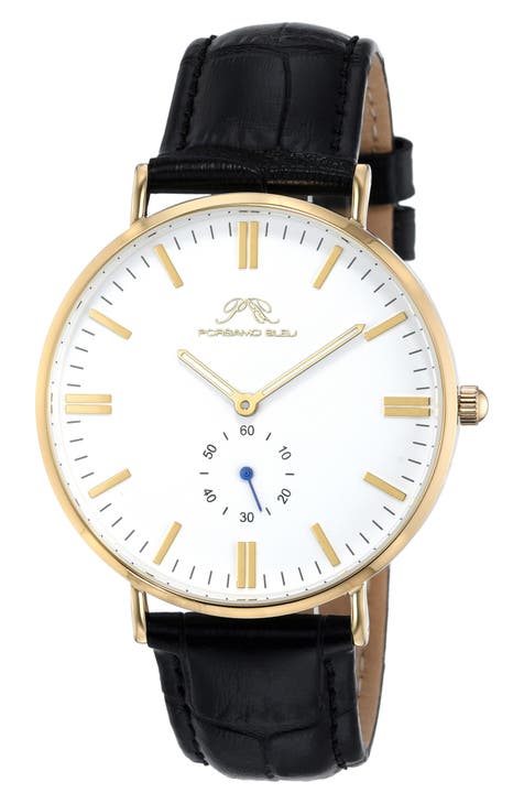 Reloj de vestir Henry con correa de piel, 40,8 mm