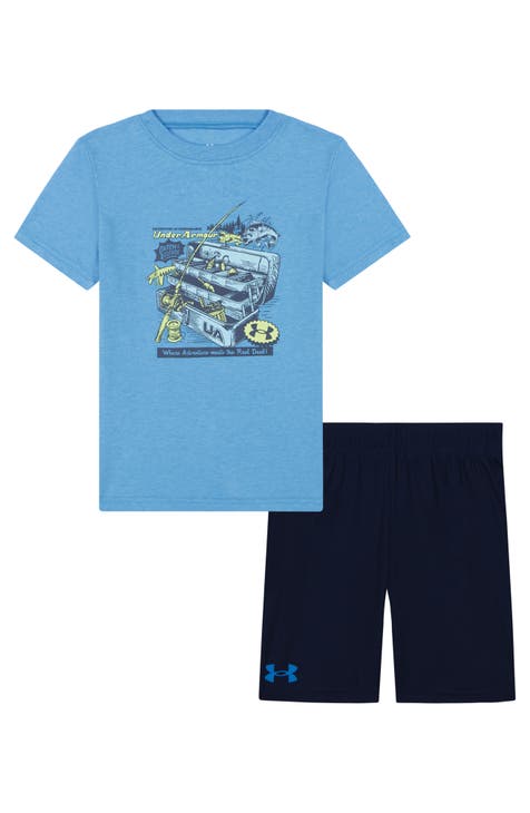Conjunto de camiseta y pantalones cortos con estampado Retro Tacklebox para niños (niño pequeño)