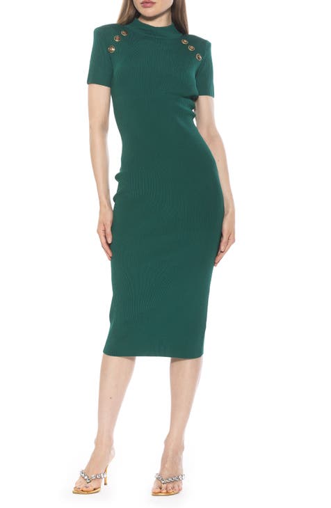 Vestido midi de punto de canalé Adara