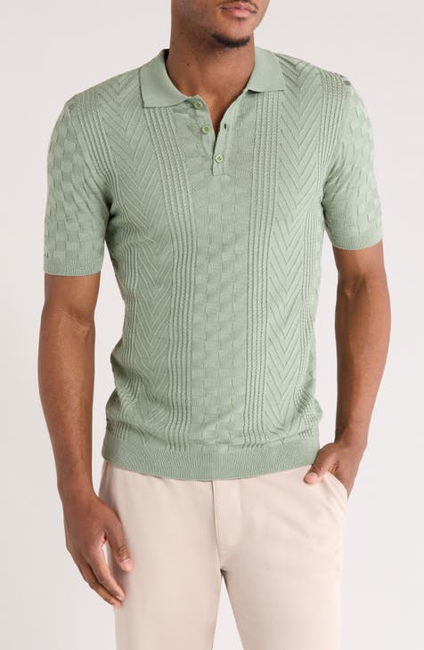 Textured Sweater Knit Polo