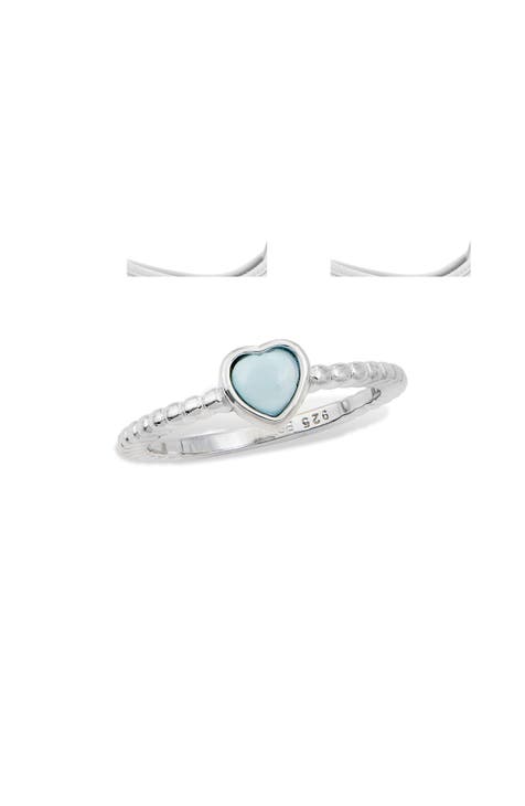 Anillo Corazón de Larimar