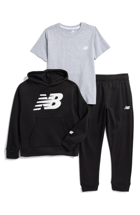 Conjunto de camiseta, sudadera con capucha y joggers con logotipo para niños (niño pequeño)