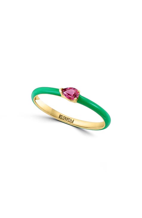 Anillo de oro rosa de 14 quilates con citrino