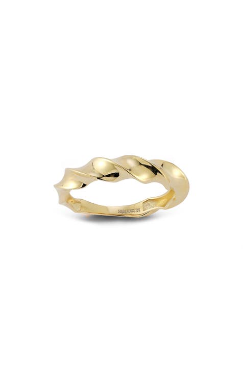 Anillo enroscado de oro de 14 quilates
