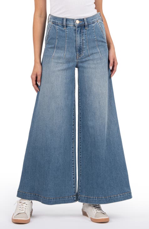 Vaqueros súper acampanados de cintura alta Goldie (ilimitado)