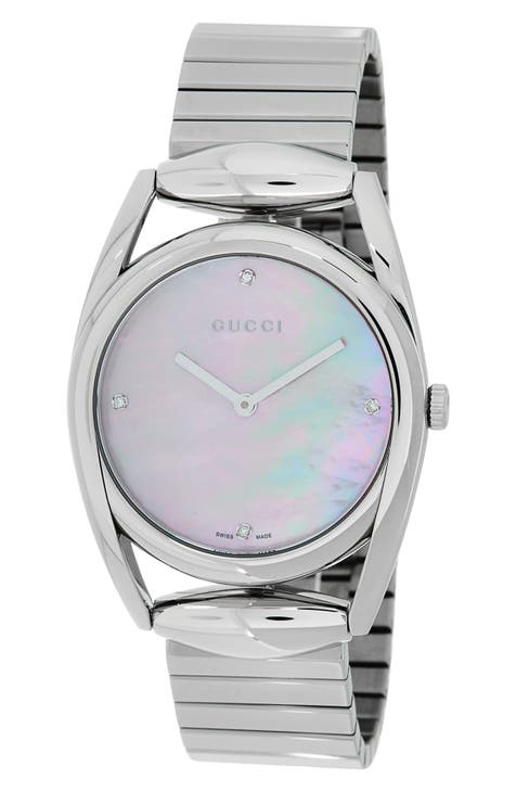 Reloj pulsera nácar y diamantes