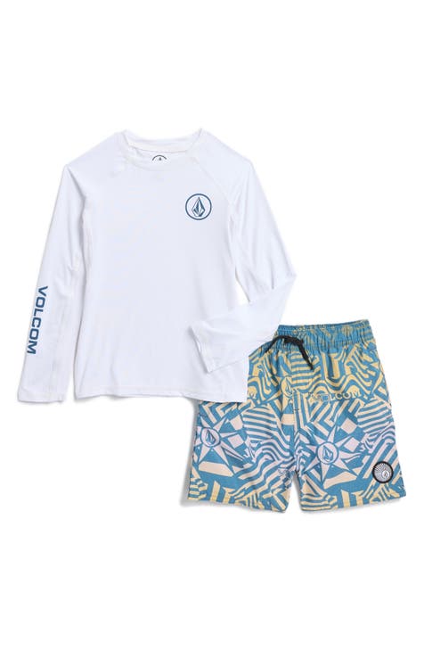 Conjunto de top y bañador Rashguard para niños pequeños (niños pequeños y niños pequeños)