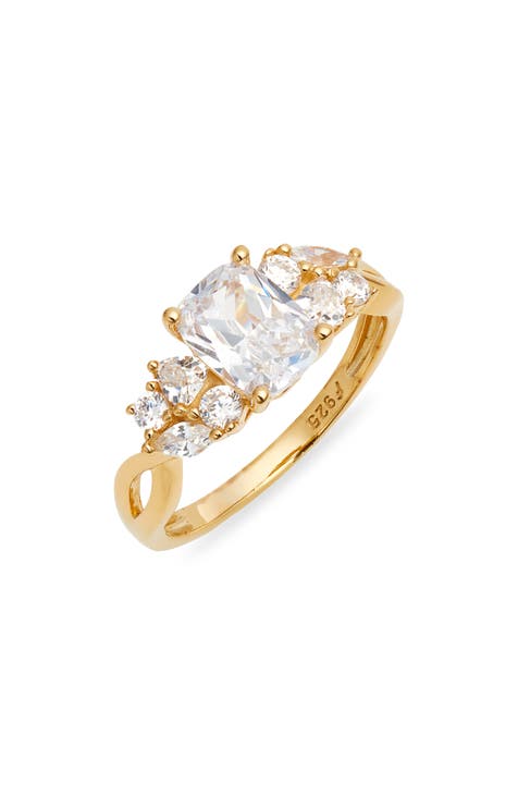 Anillo de plata de ley y circonitas cúbicas