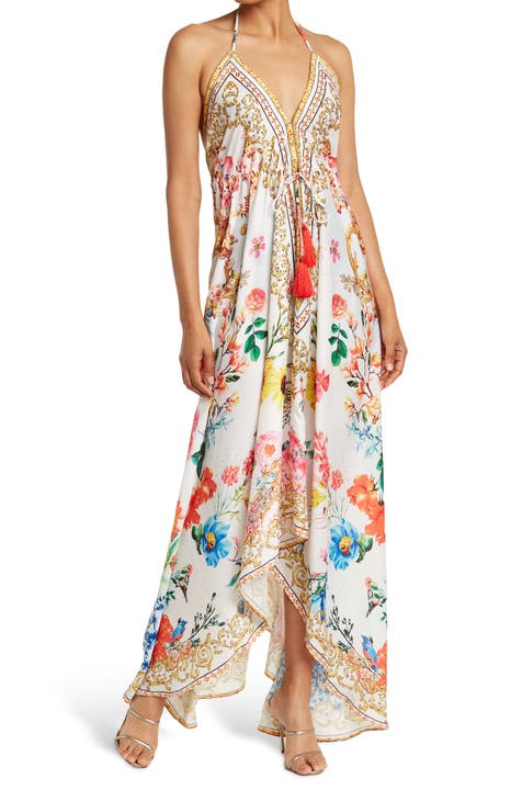 Vestido tipo pareo con estampado floral