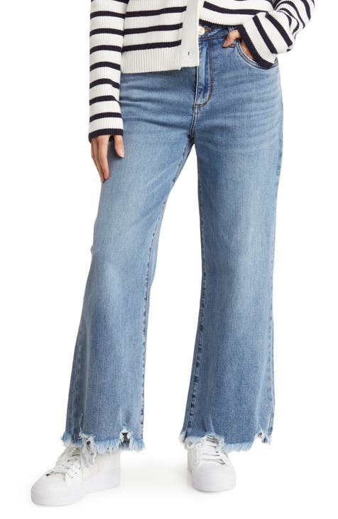 Vaqueros Sabrina de cintura alta y pernera ancha con dobladillo sin rematar (Hillman)