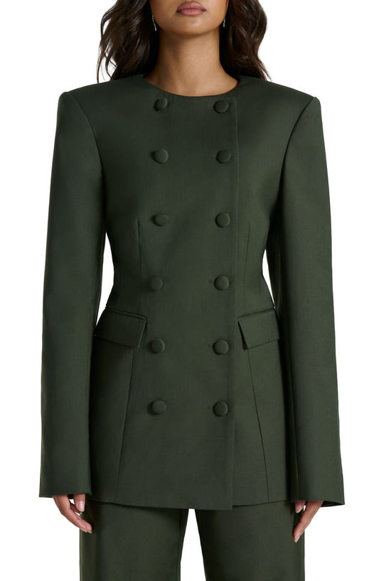 Power Shoulder Double Breasted Blazer
