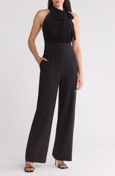 Vestido tipo jersey con lazo halter de terciopelo desgastado