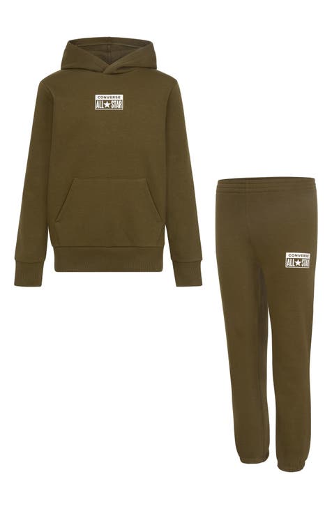 Conjunto de sudadera con capucha y joggers de vellón Lifestyle para niños (niño grande)