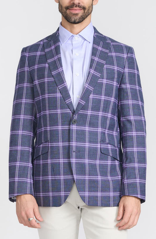 Savoy Plaid Peak Lapel Blazer