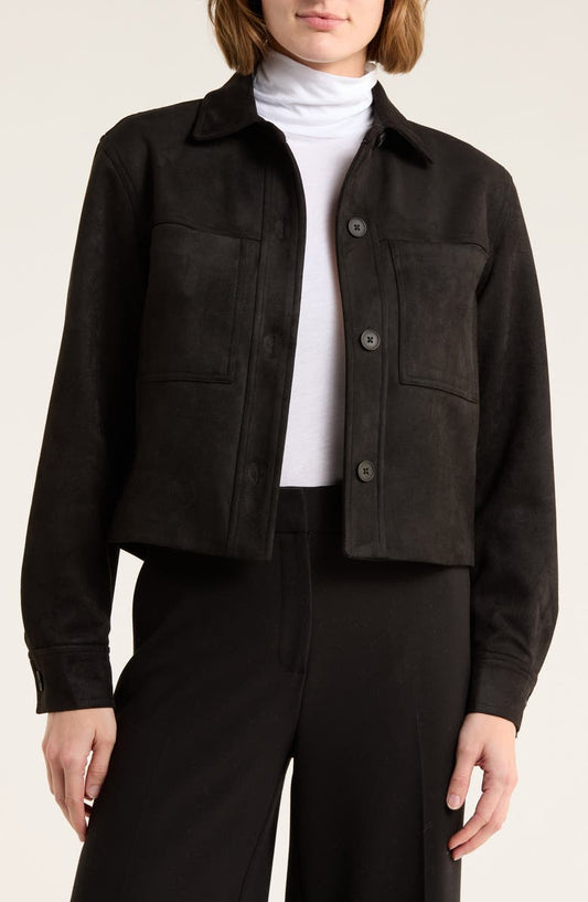 Crop Faux Suede Jacket