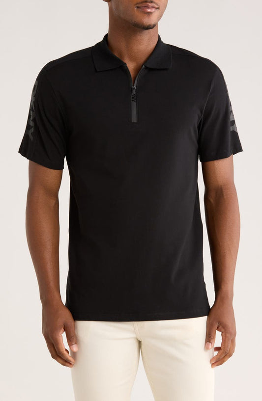 Zach Stretch Cotton Quarter Zip Polo