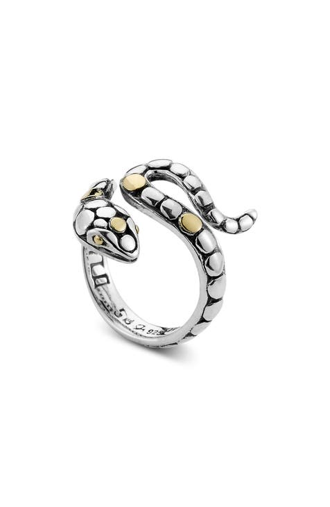 Anillo Serpiente Oro Amarillo 18K y Plata de Ley