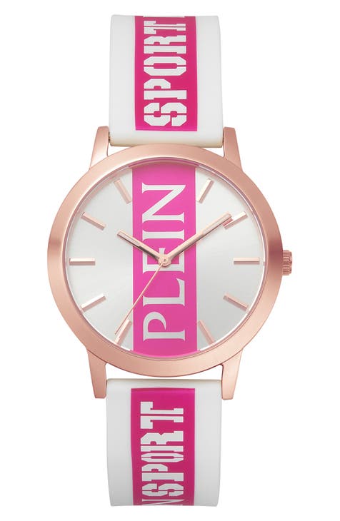 Reloj de cuarzo con tres manecillas y correa de silicona, 41 mm