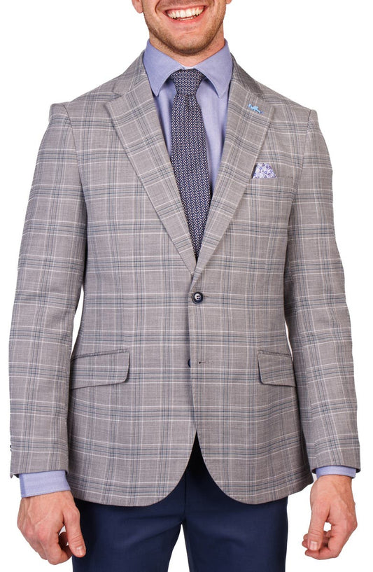 Modern Fit Textured Shadow Plaid Sport Coat