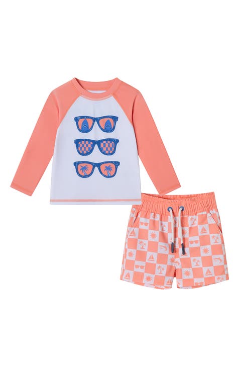 Conjunto de rashguard de manga larga y bañador (bebé)