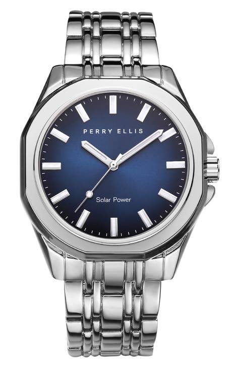 Reloj de pulsera solar de cuarzo con 3 manecillas, 41 mm