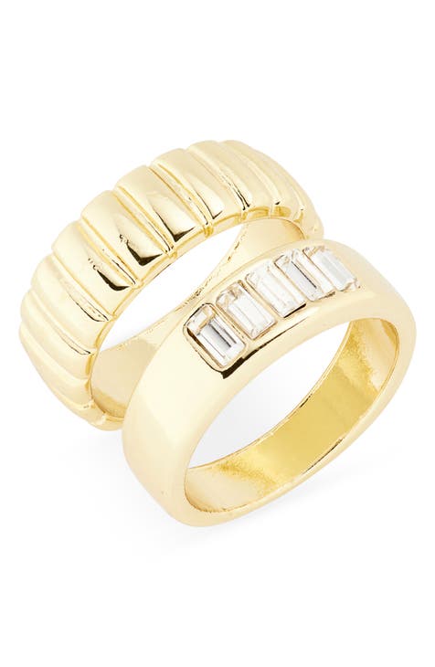 Juego de dos anillas acanaladas