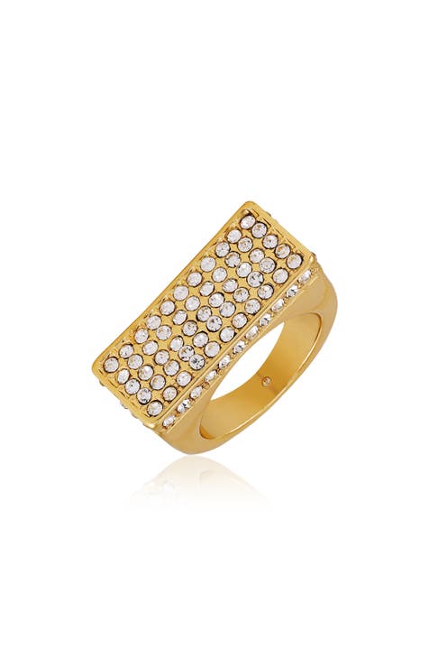 Anillo de sello Glitz to be Square Pavé Crystal