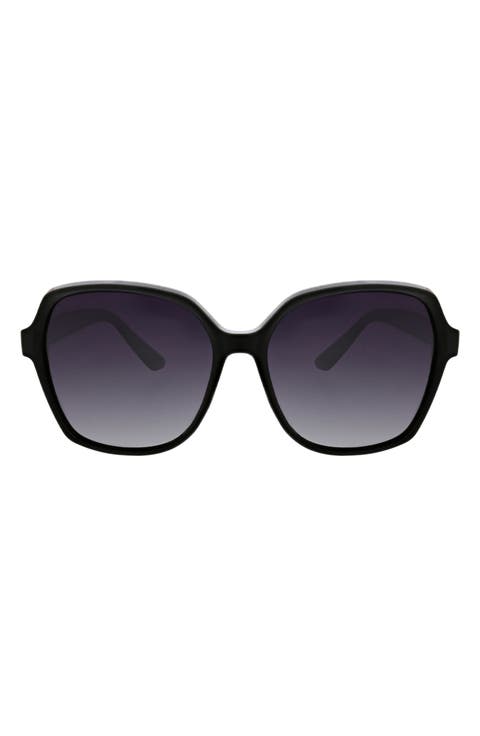 Angled Modern 58mm Square Polarized Sunglasses