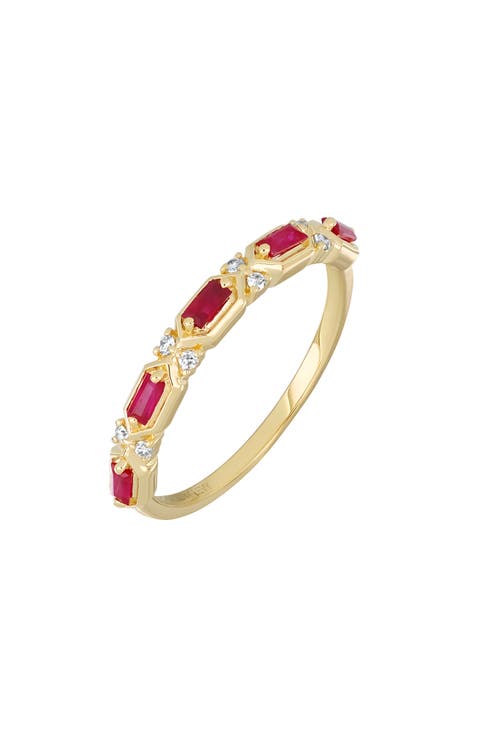 El Mar Baguette Diamond & Ruby Ring