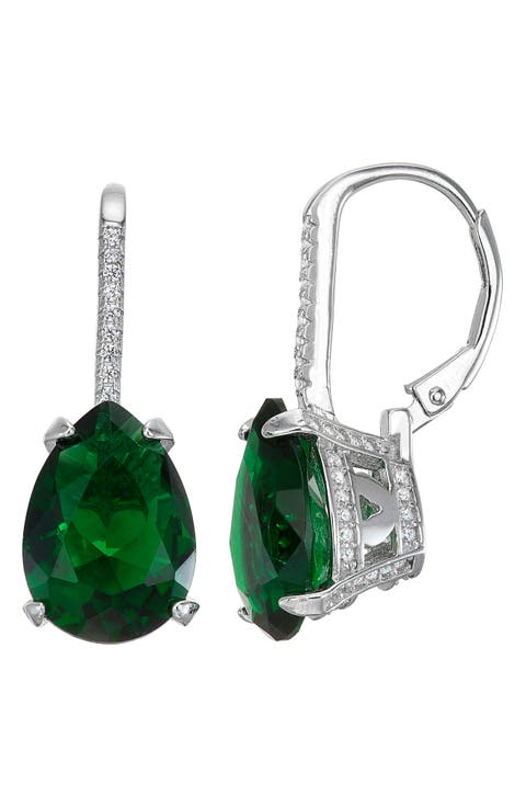 Simulated Stone Drop Earrings