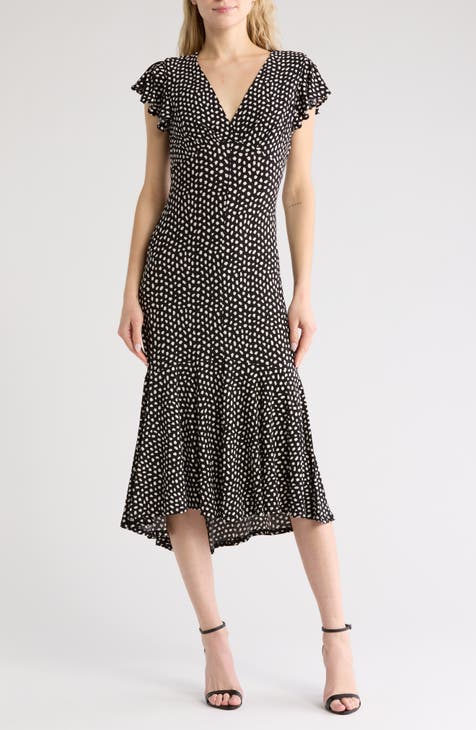 Vestido de punto de gasa con lunares salpicados