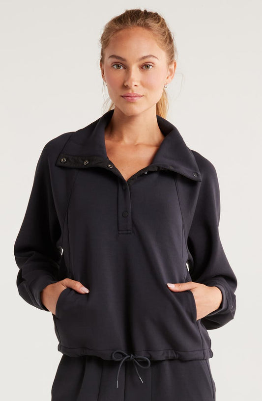Ultrasoft Snap Funnel Neck Sweatshirt