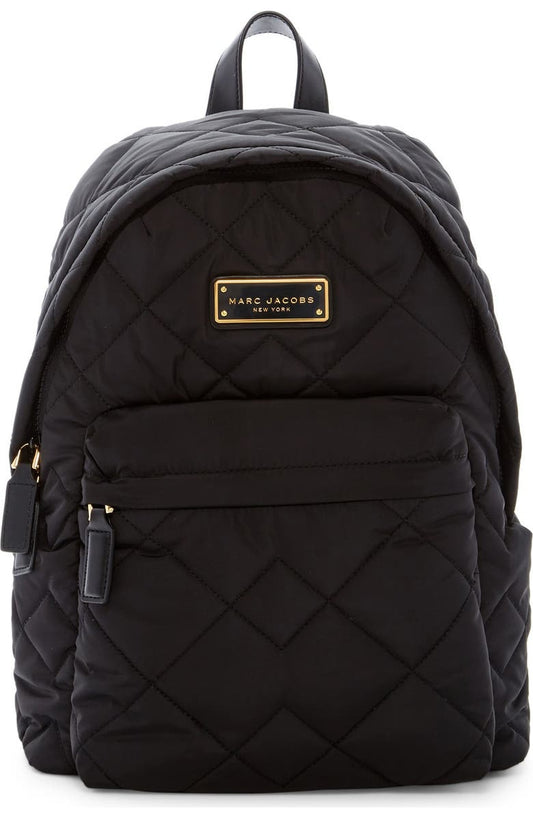 Quilted Nylon School Backpack