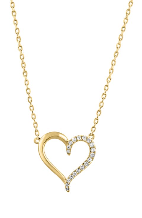 Pavé Diamond Heart Pendant Necklace