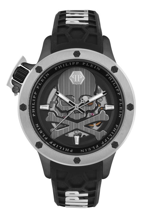 Reloj con correa de silicona Rich Skeleton, 46 mm